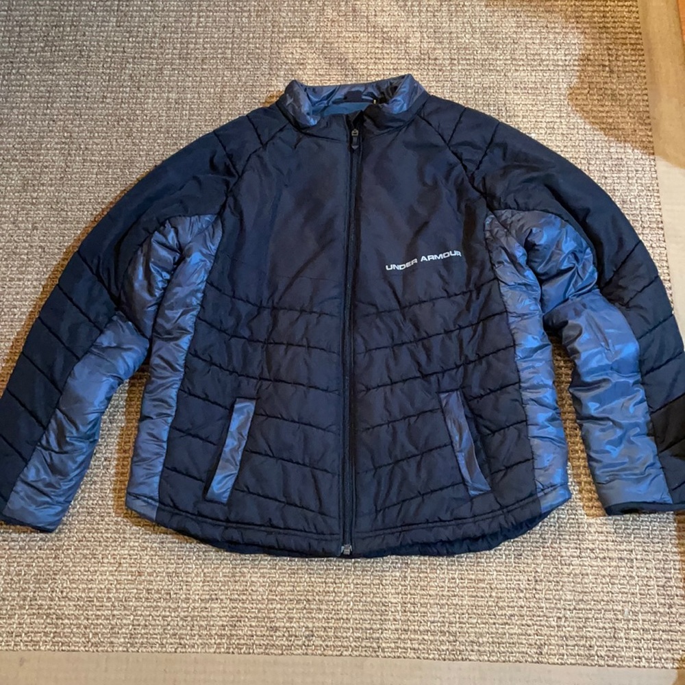 Youth Large Under Armour Ski/Puffer Winter Coat Black/Gray